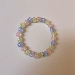 Multi colored glass beaded glitter bracelet